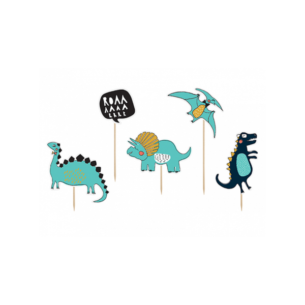 5 Cake Topper Dinosaurier Party